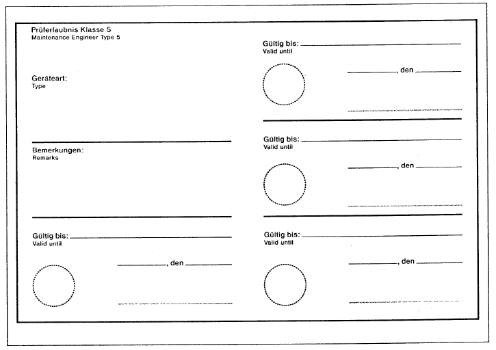 Muster Ausweis für Prüfer von Luftsportgerät, Seite 2 (BGBl. I 1993 S. 768)
