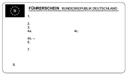 Muster des Führerscheins, Vorderseite (BGBl. I 2010 S. 2058)