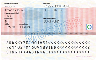 Muster Aufenthaltstitel Daueraufenthalt-EU Rückseite (BGBl. 2013 I S. 3491)
